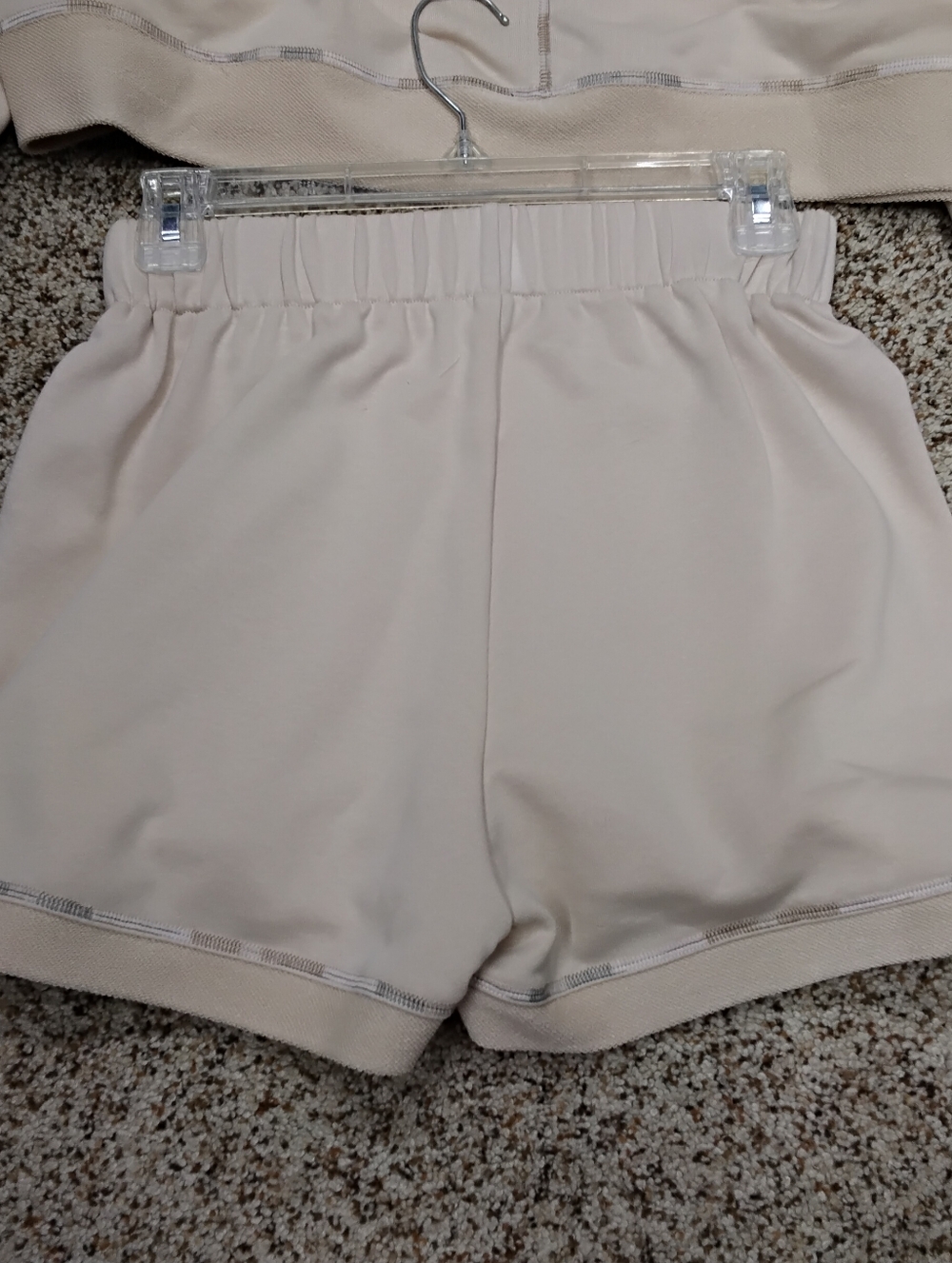 3975 Size Small/med Rare Raw Light Beige Collared Pullover & Shorts Set - Picture 7 of 9